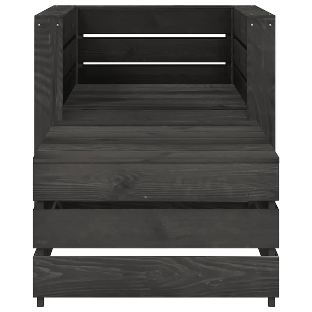 ComfortXL - Salon de jardin palette 2 pièces Bois de Pin Traité Fauteuil et Table pour Extérieur Gris – ComfortXL Outdoor Living - Image 3
