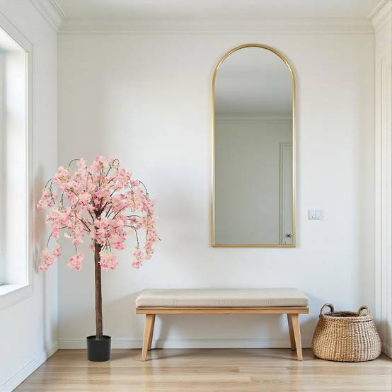 Ligne Deco - Cerisier artificiel retombant rose 110cm - Image 2