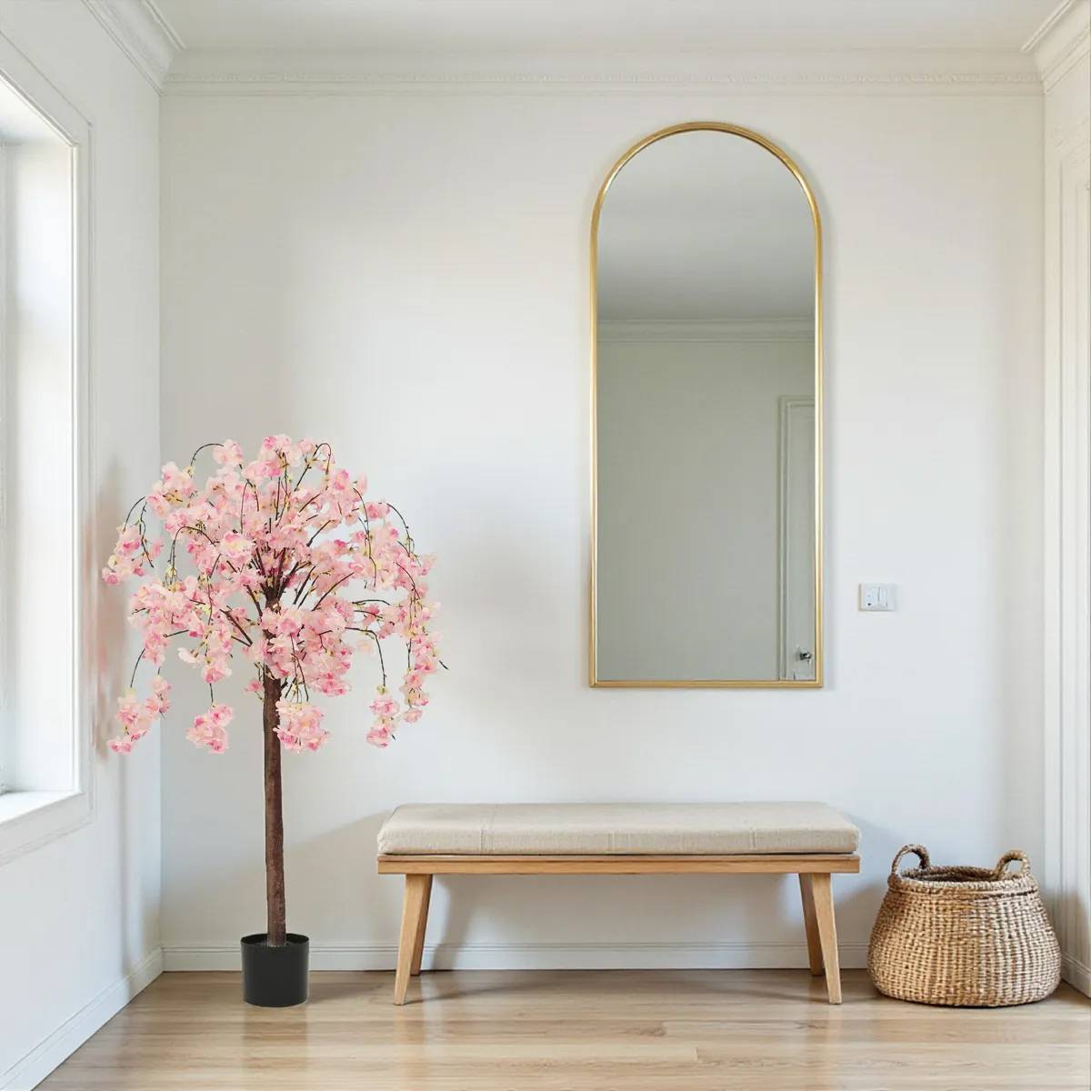 Ligne Deco - Cerisier artificiel retombant rose 110cm - Image 2