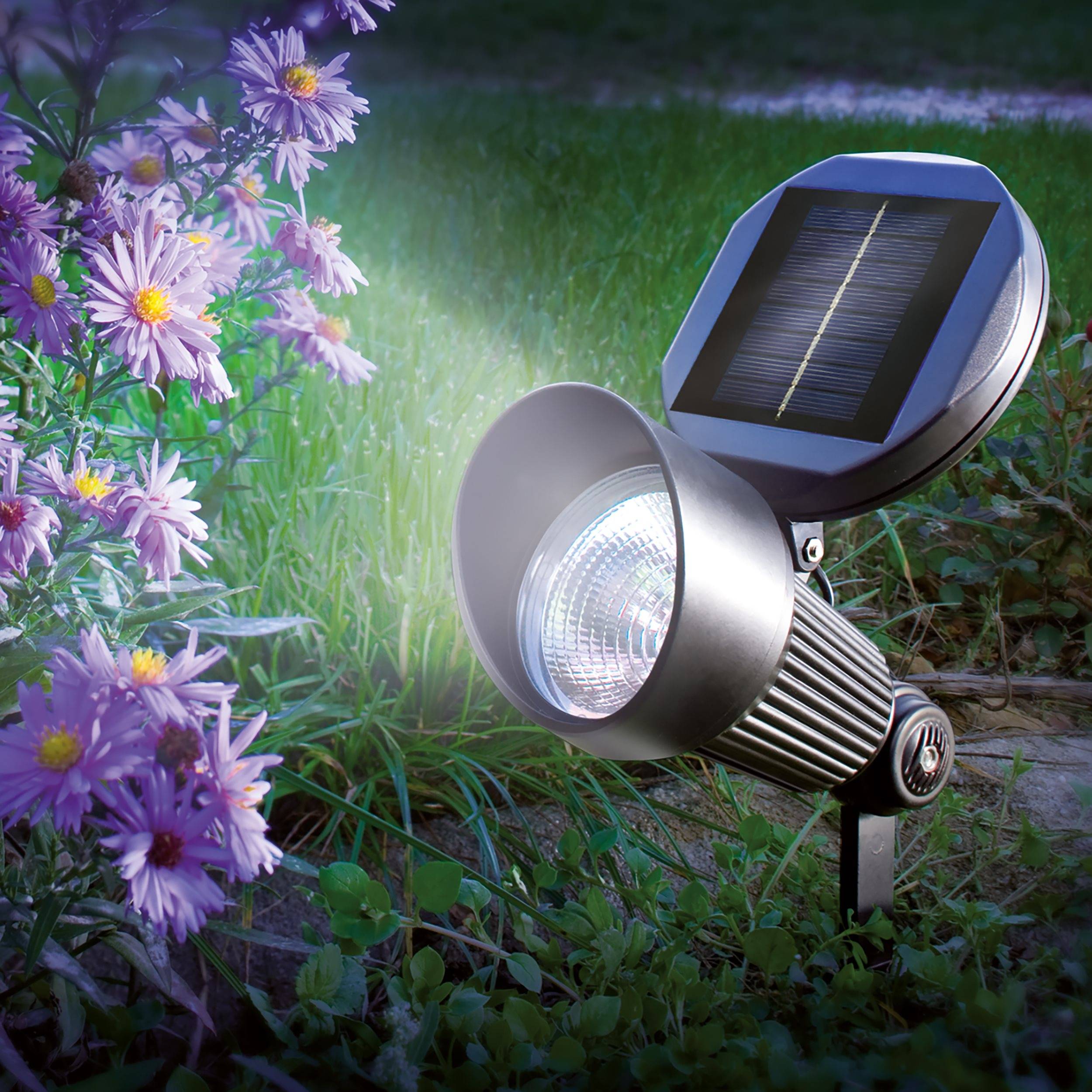 esotec Solarspot SPOTLIGHT blanc froid 6000K AKKU IP44 résistant aux intempéries outdoor 102138 - Image 1
