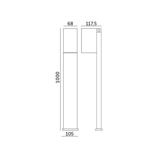 Borne de jardin Design noir avec spot orientable pour ampoule GU10 - Image 3