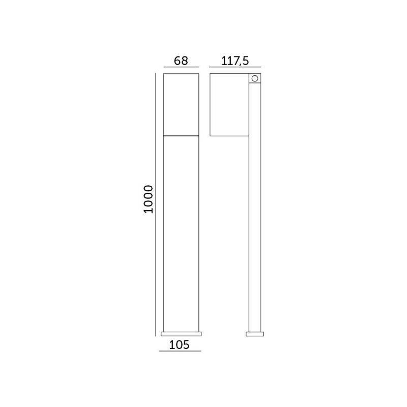Borne de jardin Design noir avec spot orientable pour ampoule GU10 - Image 3