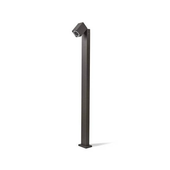 Borne de jardin Design noir avec spot orientable pour ampoule GU10 - Image 1