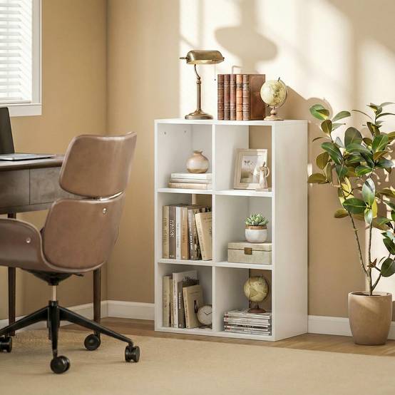 Étagère à livres autoportante 3 niveaux avec dispositif anti-basculement, rangement salon chambre bureau, blanche - Image 3