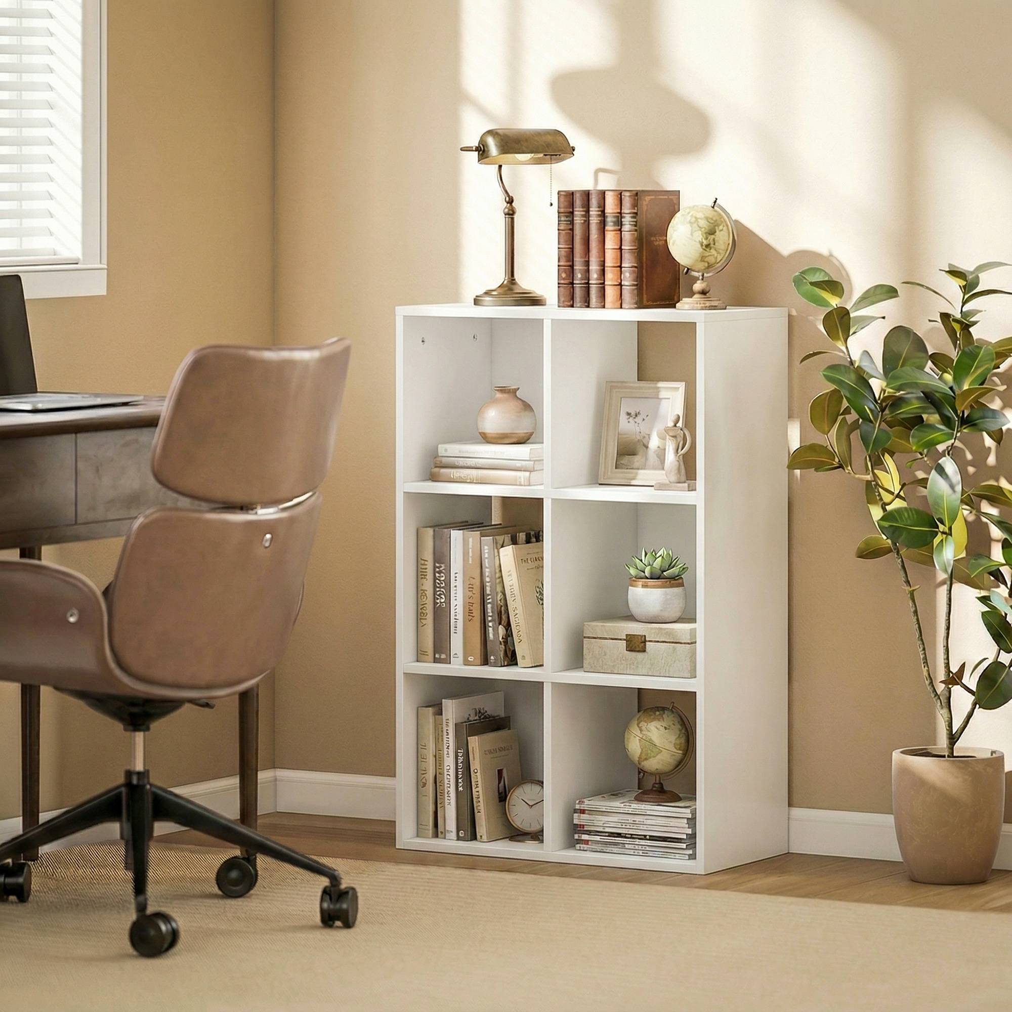 Étagère à livres autoportante 3 niveaux avec dispositif anti-basculement, rangement salon chambre bureau, blanche - Image 3