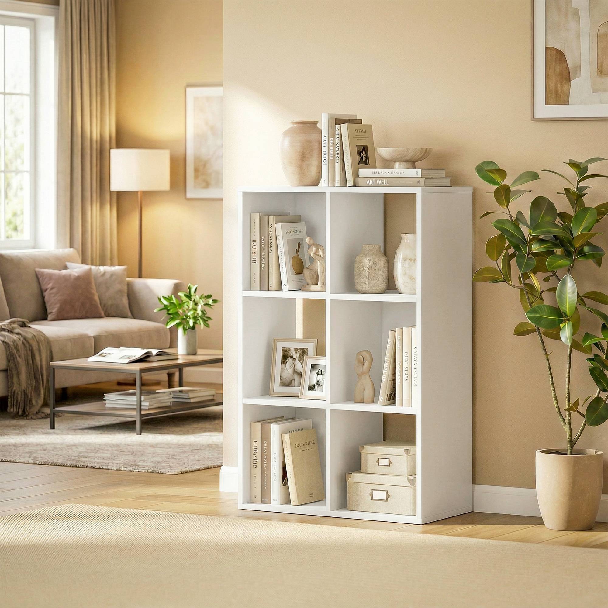Étagère à livres autoportante 3 niveaux avec dispositif anti-basculement, rangement salon chambre bureau, blanche - Image 4