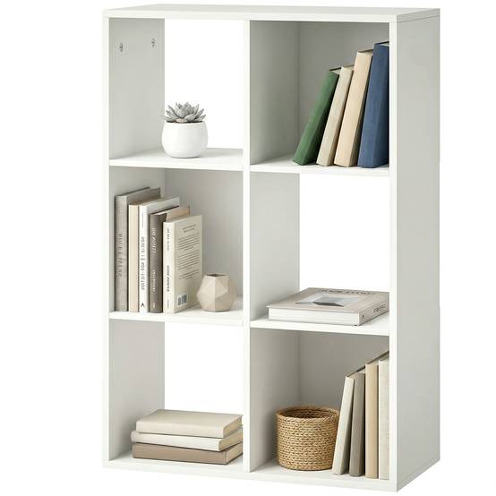 Étagère à livres autoportante 3 niveaux avec dispositif anti-basculement, rangement salon chambre bureau, blanche - Image 2