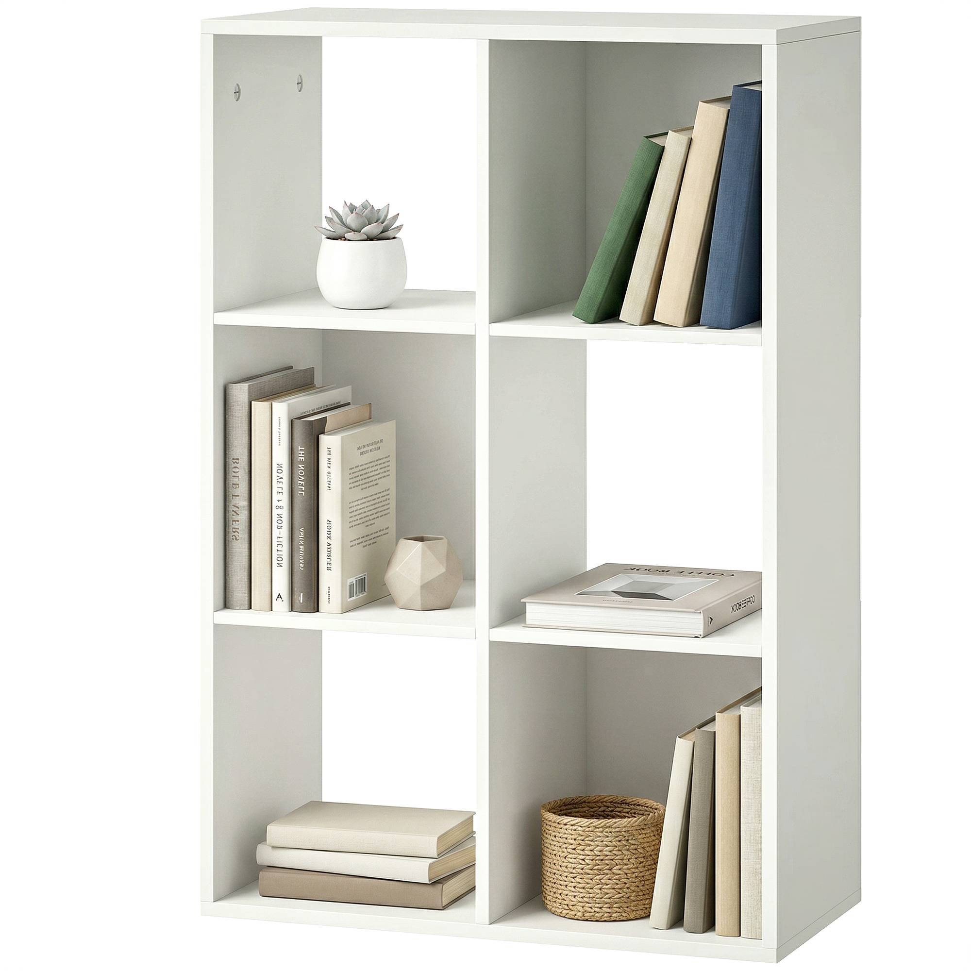 Étagère à livres autoportante 3 niveaux avec dispositif anti-basculement, rangement salon chambre bureau, blanche - Image 2