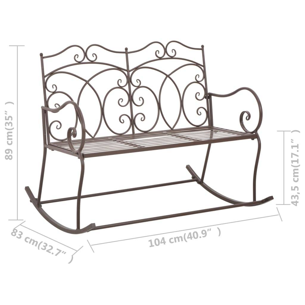 Vidaxl - Banc de jardin 104 cm Fer Marron antique vidaXL 45437 - Image 3