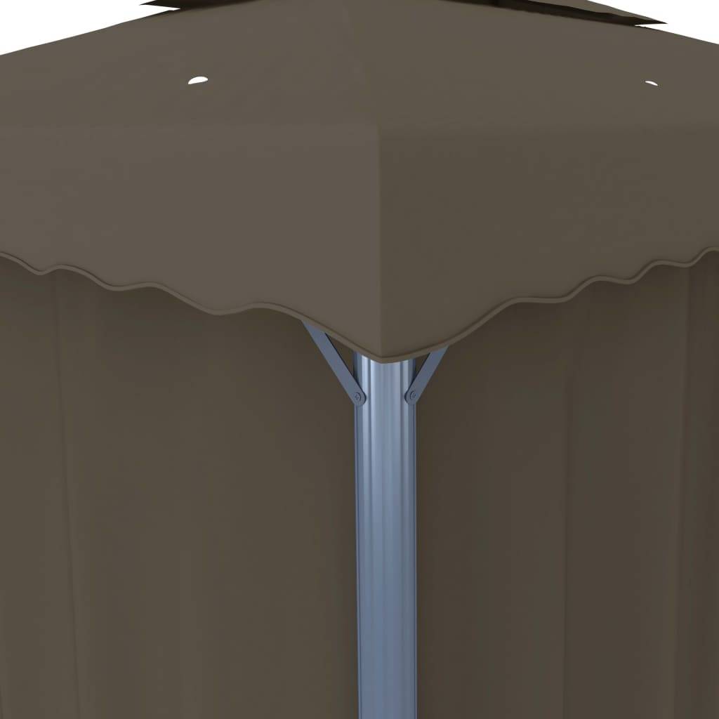 Tonnelle de Réception Aluminium avec Moustiquaires et Lumières LED Solaires Taupe 3x3 m – ComfortXL Outdoor Living - Image 7
