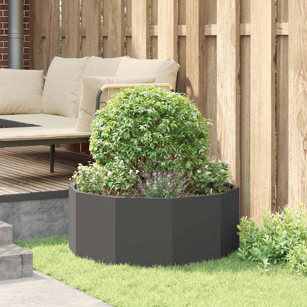 Jardinière | Pot de fleurs | Cache-pot | Bac à fleurs Noir 90 x 90 x 35 cm Acier - Image 4