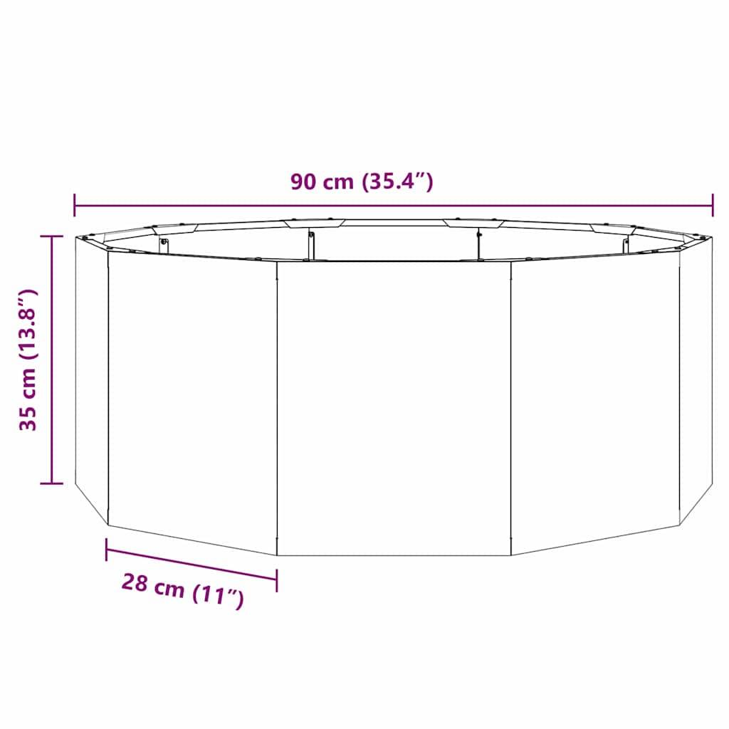Jardinière | Pot de fleurs | Cache-pot | Bac à fleurs Noir 90 x 90 x 35 cm Acier - Image 8