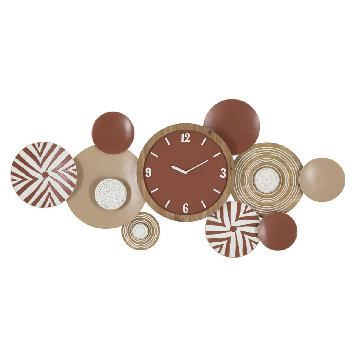 Paris Prix - Horloge Murale en Métal "Etnic" 127cm Multicolore - Image 1