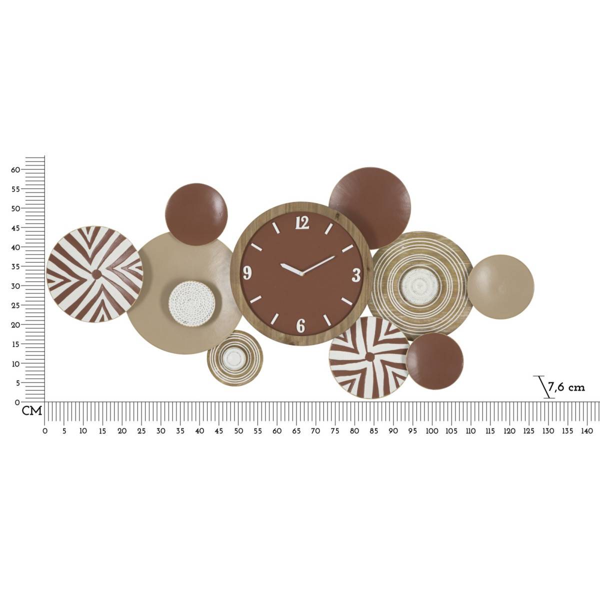 Paris Prix - Horloge Murale en Métal "Etnic" 127cm Multicolore - Image 6