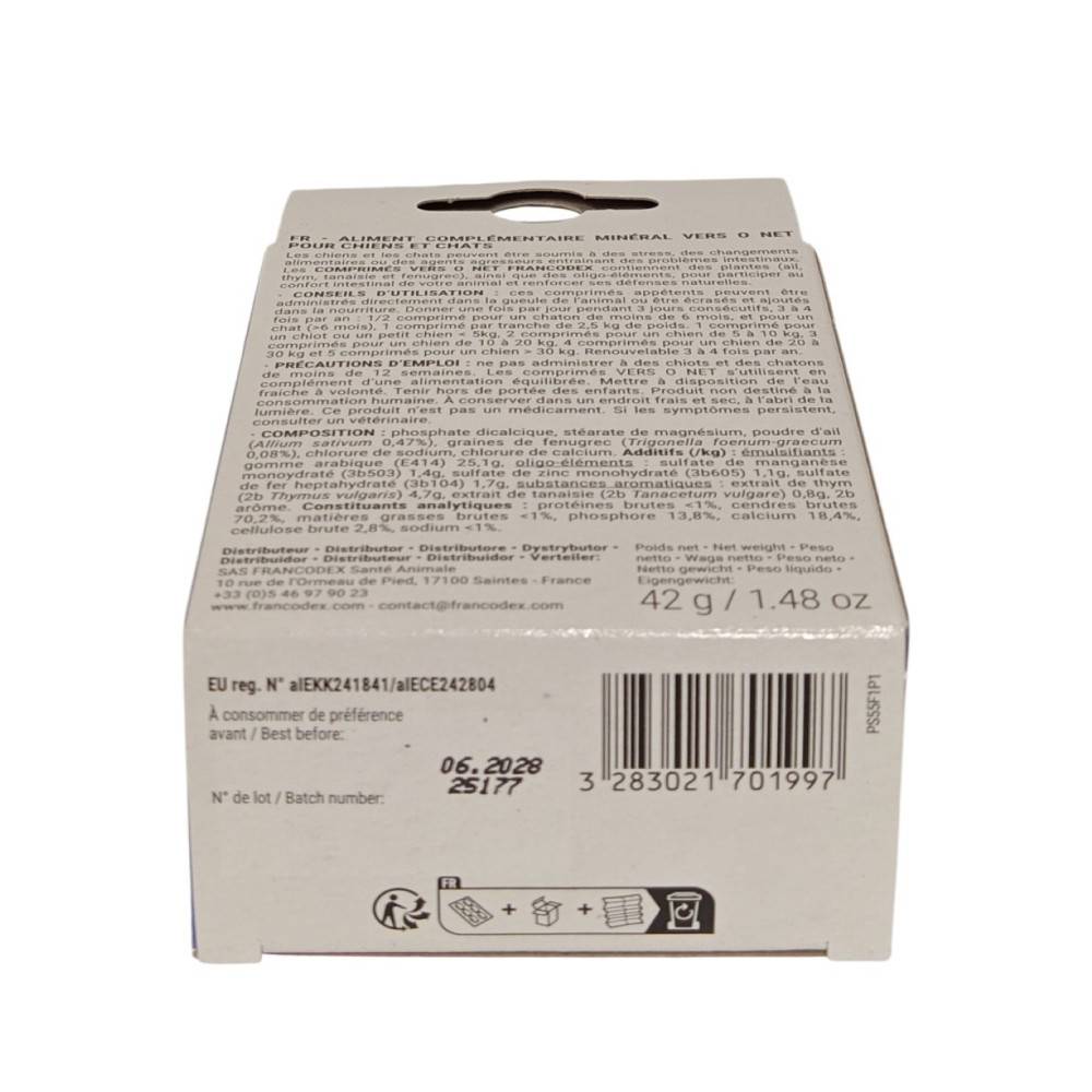 Francodex - Vers O Net 60 comprimés Confort Intestinal Pour chiens et Chats - Image 6
