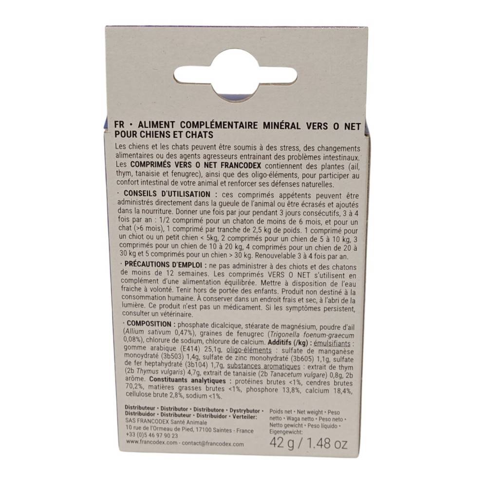 Francodex - Vers O Net 60 comprimés Confort Intestinal Pour chiens et Chats - Image 5