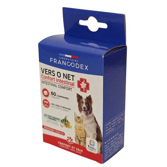 Francodex - Vers O Net 60 comprimés Confort Intestinal Pour chiens et Chats - Image 2