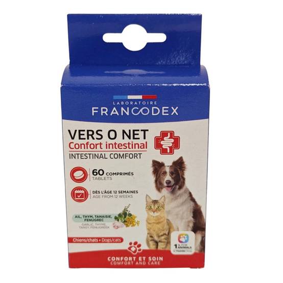 Francodex - Vers O Net 60 comprimés Confort Intestinal Pour chiens et Chats - Image 1