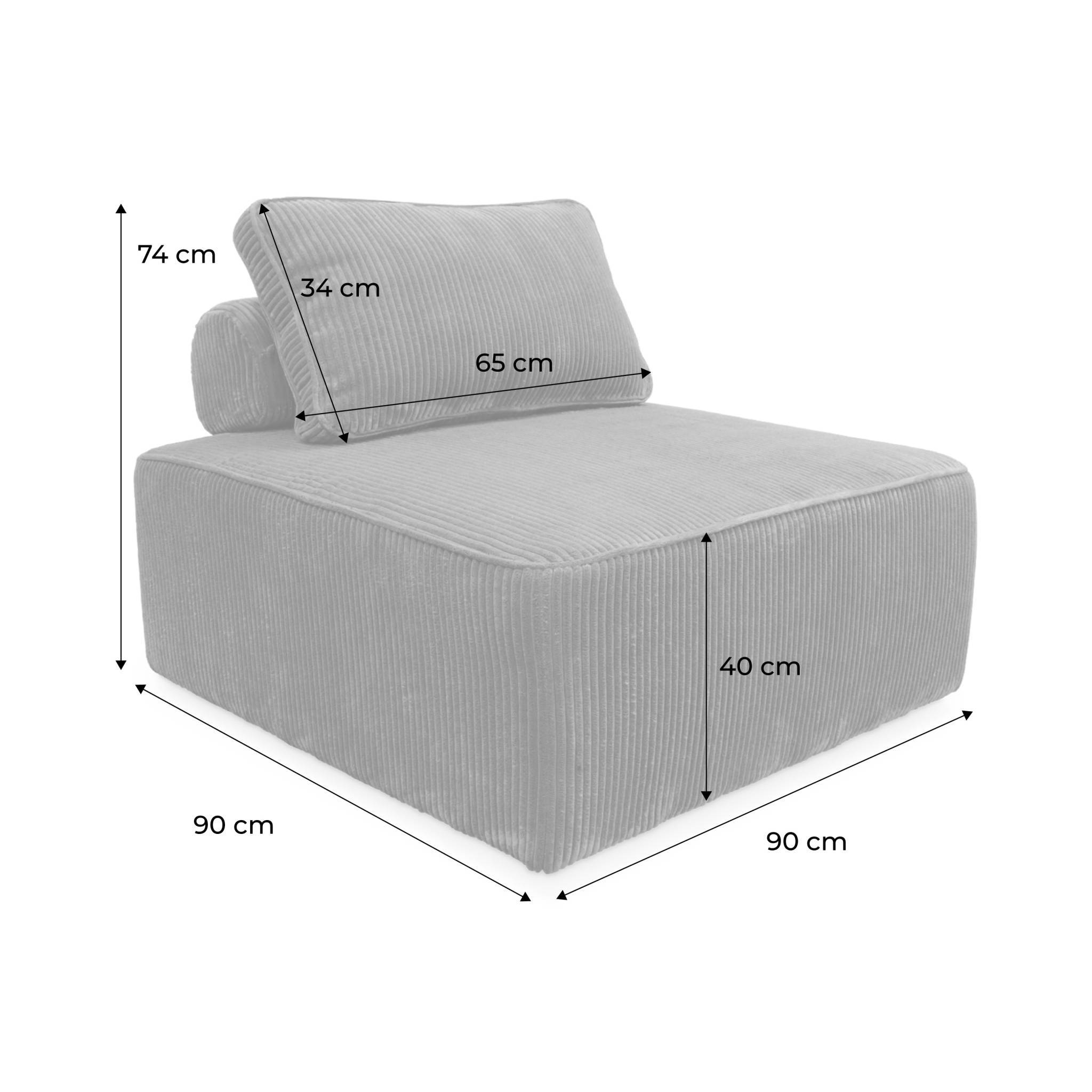 sweeek - Chauffeuse pour canapé modulable velours côtelé vert foncé avec un coussin | sweeek - Image 4