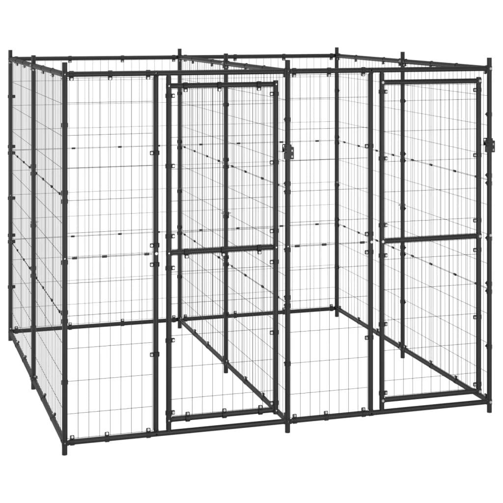 Vidaxl - Chenil d'extérieur pour chiens Acier 4,84 m² vidaXL 3082260 - Image 1