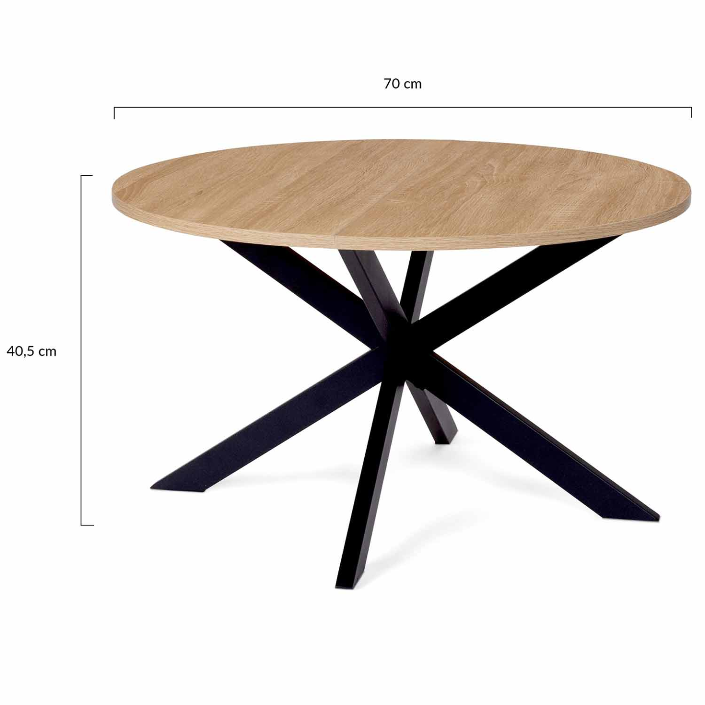 Table basse ronde ALIX pied araignée 70 cm bois et noir - Image 4