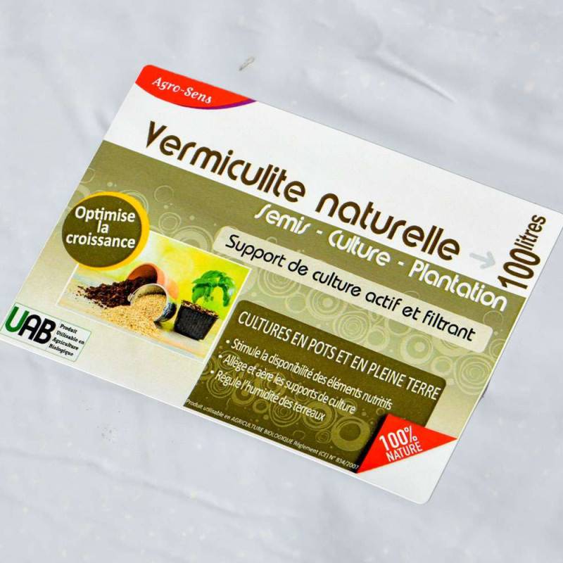 Vermiculite minérale naturelle pour semis cultures plantations - Sac 100 litres - Image 2