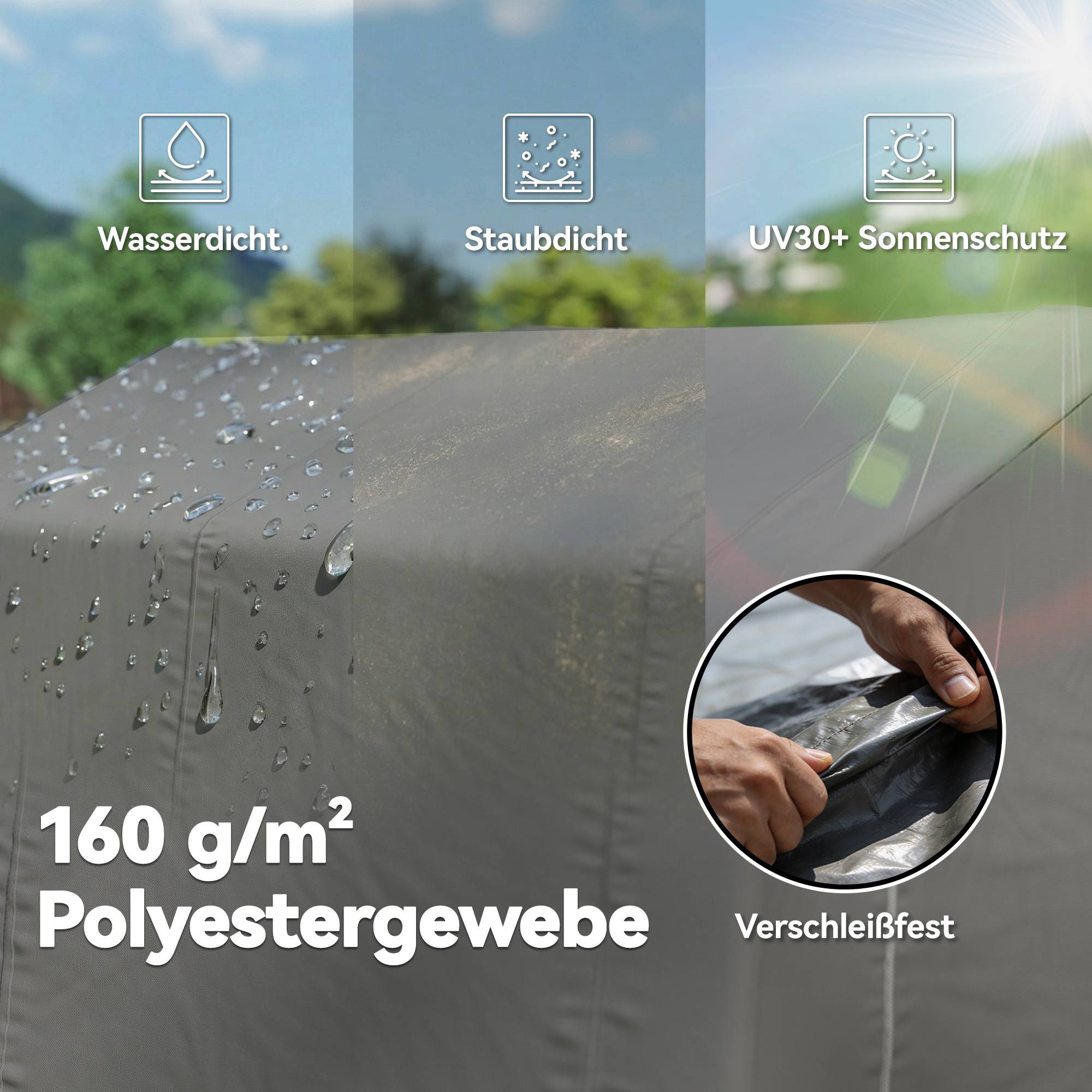 ComfortXL - Tente garage polyester 190 x 230 cm gris foncé pour vélos et outils protection UV - ComfortXL Outdoor Living - Image 7