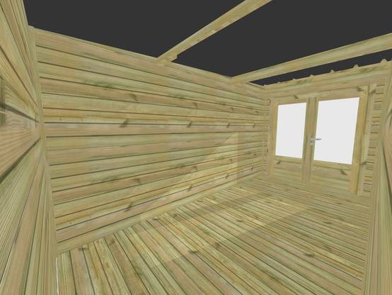 ABRI DE JARDIN bois autoclave 27mm - 3,14x4,34m / 14m2 - Bac acier - Plancher bois - Image 5