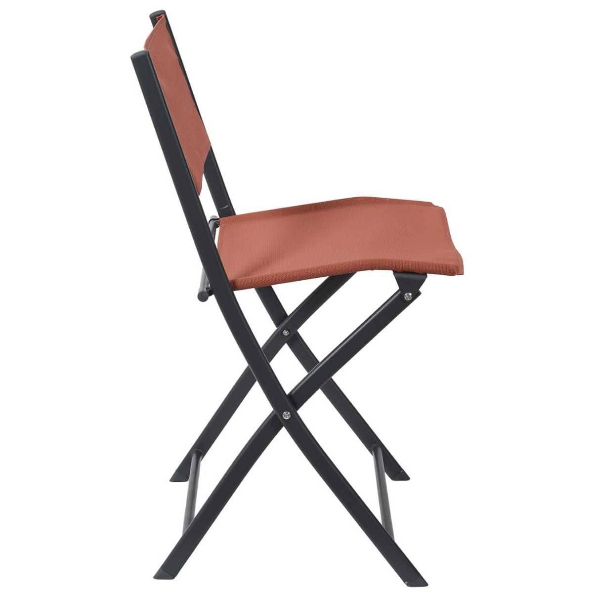 Lot de 4 Chaises de Jardin Pliantes terracotta - SANAE - Image 4