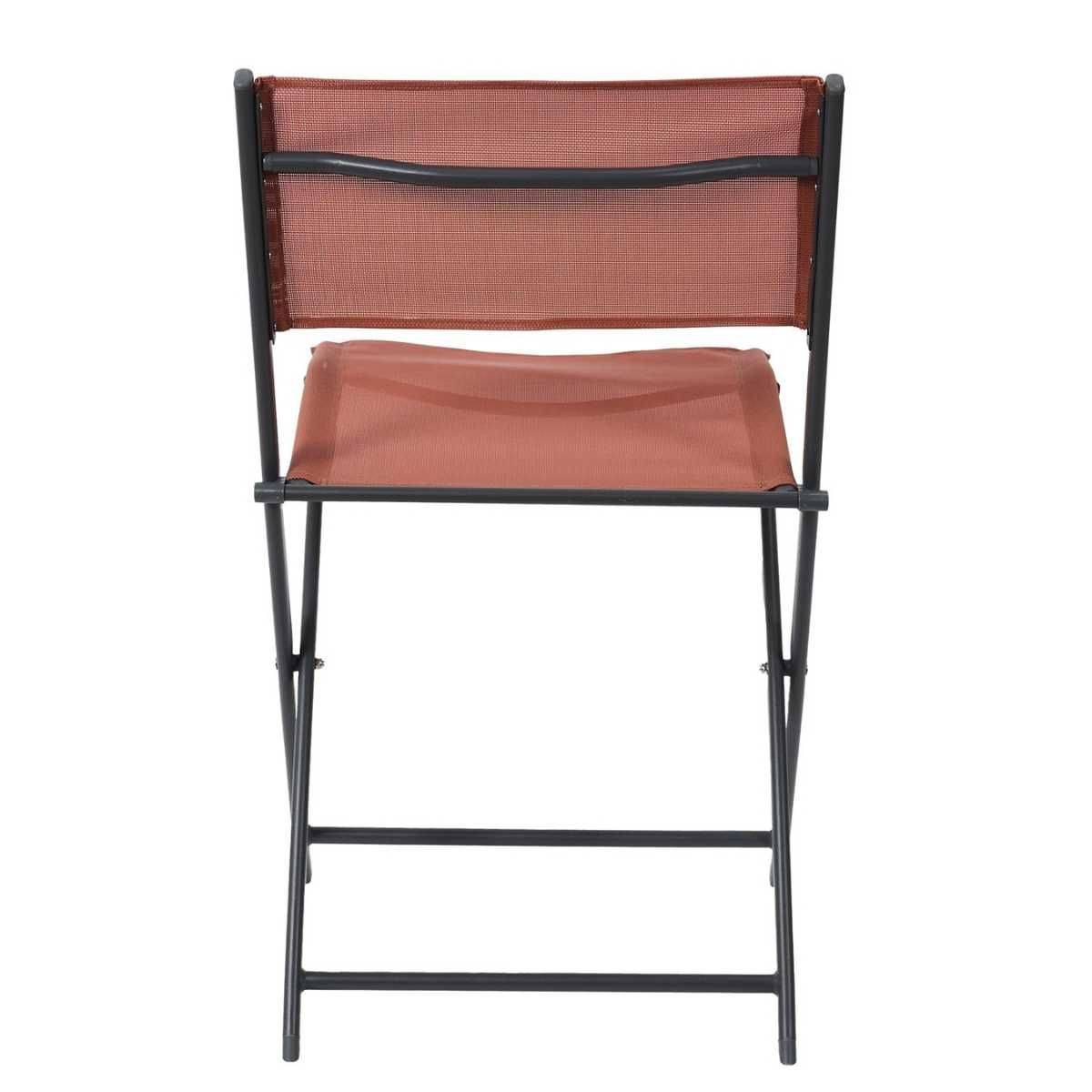 Lot de 4 Chaises de Jardin Pliantes terracotta - SANAE - Image 6