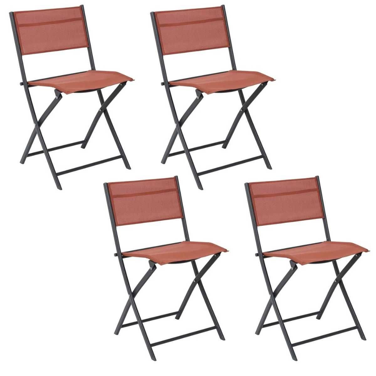 Lot de 4 Chaises de Jardin Pliantes terracotta - SANAE - Image 1