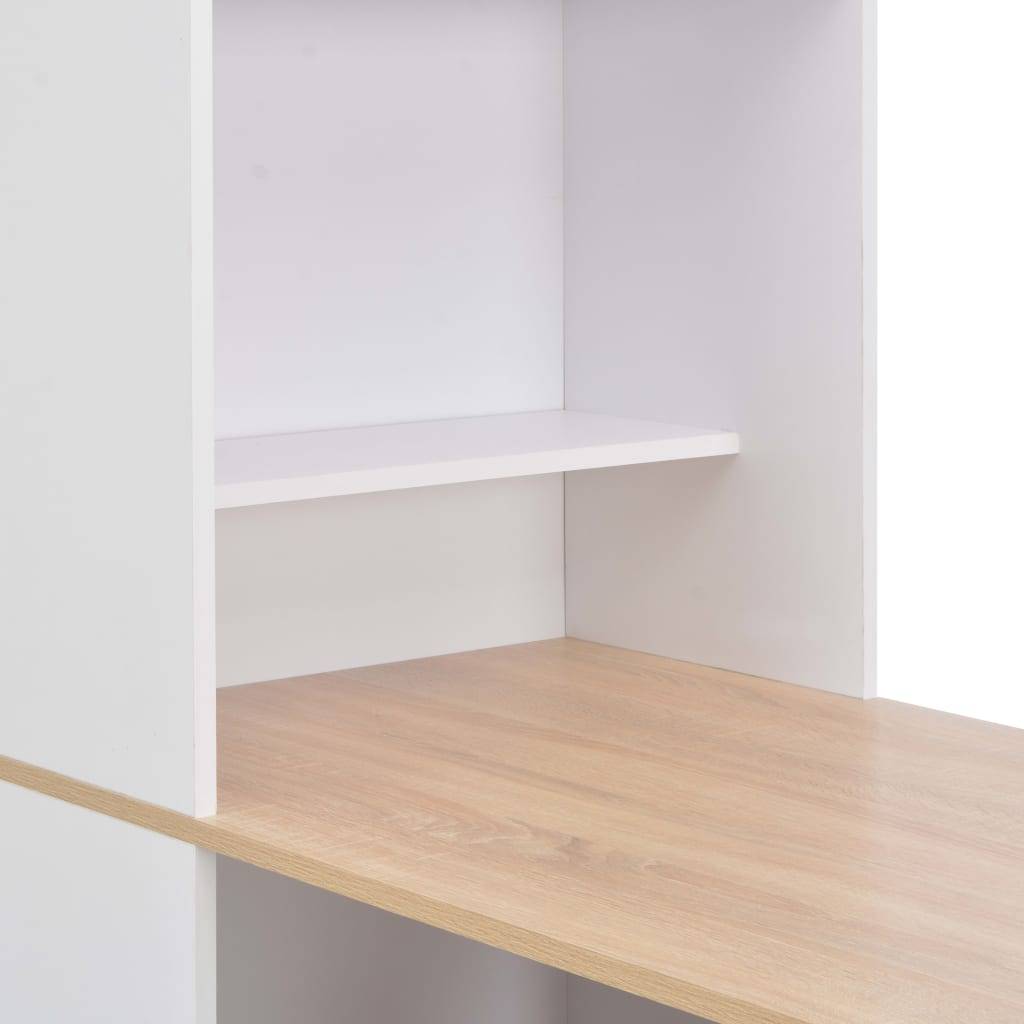 Helloshop26 - Table haute mange debout bar bistrot avec armoire blanc 200 cm - Image 5