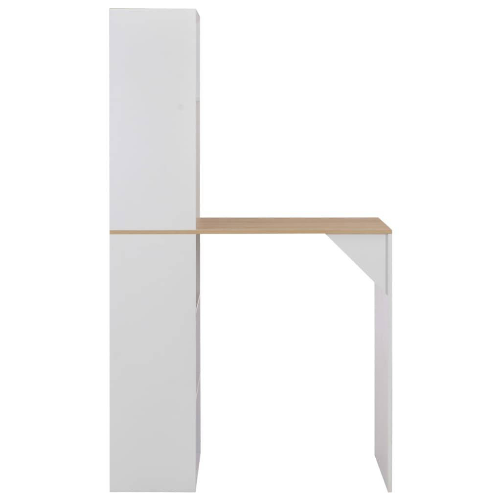 Helloshop26 - Table haute mange debout bar bistrot avec armoire blanc 200 cm - Image 3