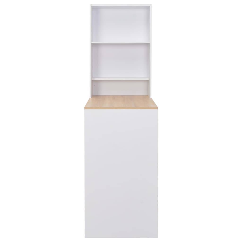 Helloshop26 - Table haute mange debout bar bistrot avec armoire blanc 200 cm - Image 4