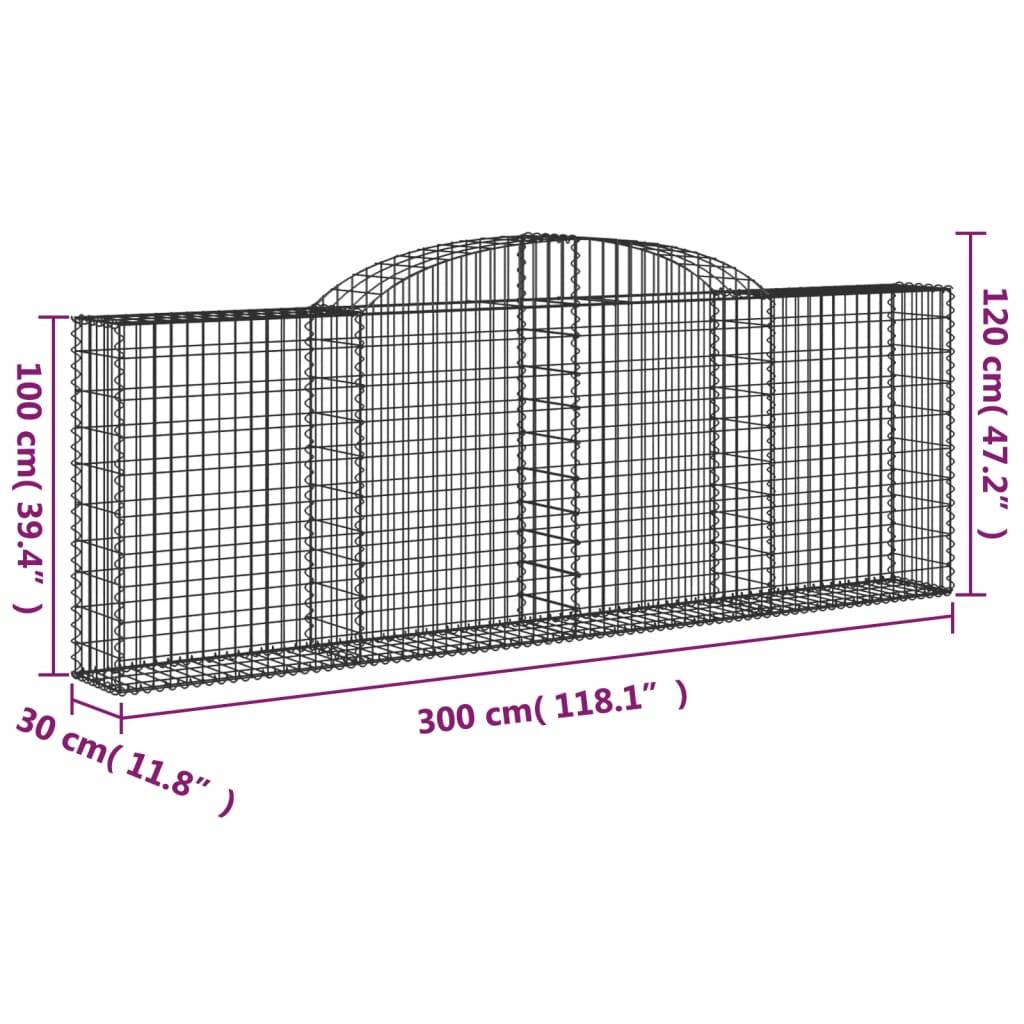 Vidaxl - Paniers à gabions arqués 10 pcs 300x30x100/120 cm fer galvanisé vidaXL 3146534 - Image 3
