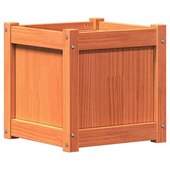 Jardinières 2 pcs bois de pin massif cire marron 40 x 40 x 40 cm - PANGIVO - Image 5