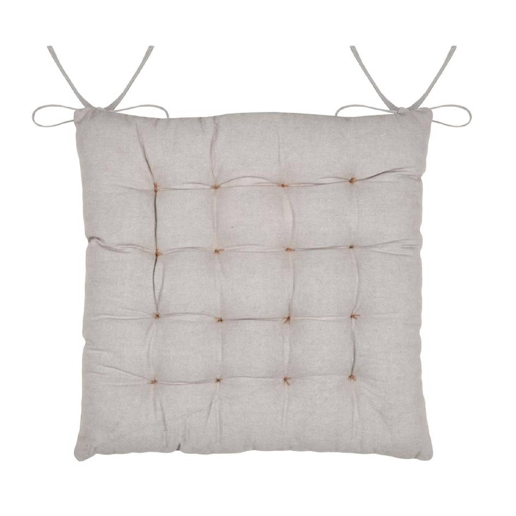 Lovely Casa - Galette de chaise coeurs esprit chalet en coton - LOVELY CASA - Coton - Taupe - Image 3