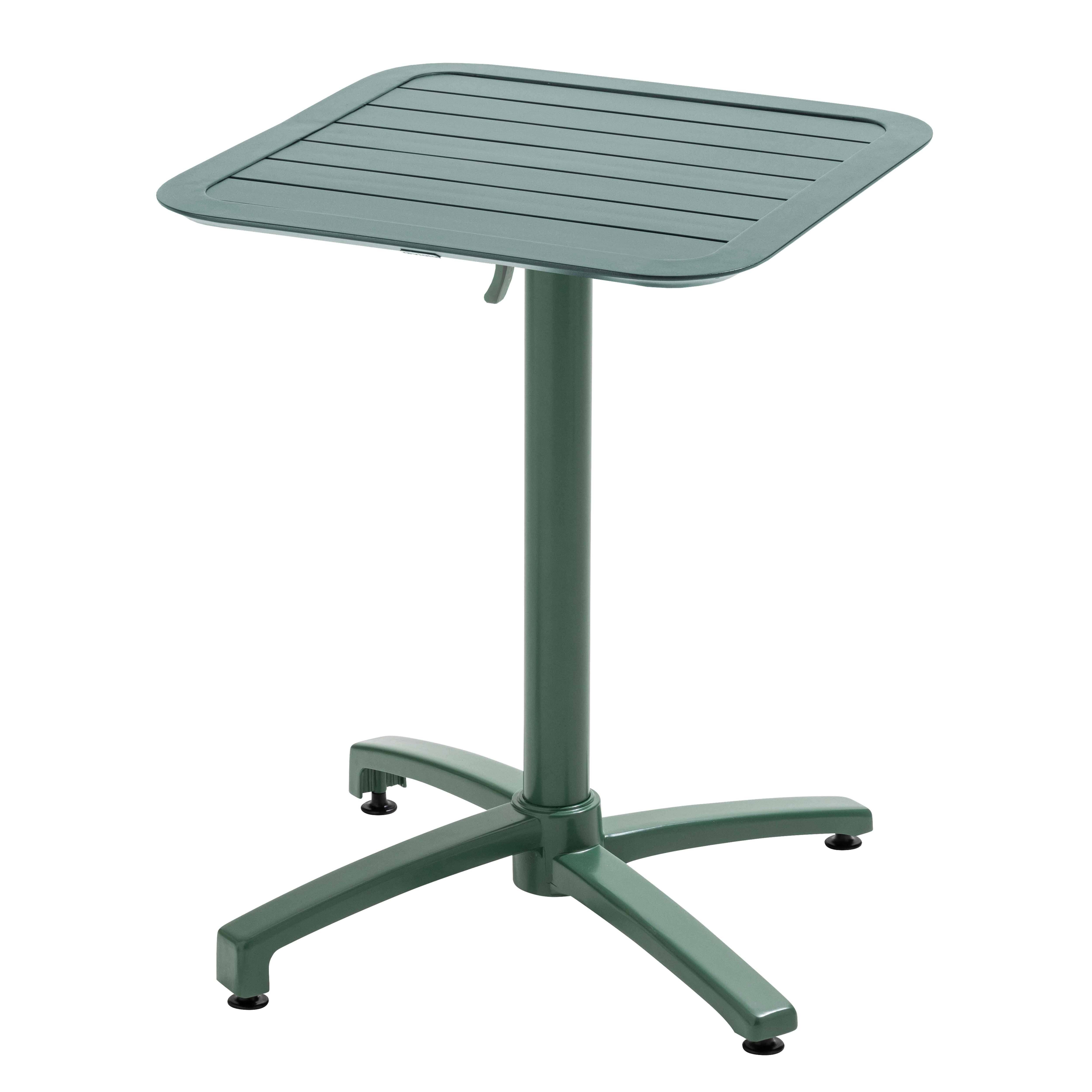 Oviala - Table de terrasse inclinable 60 x 60 cm et 2 chaises vert foncé Almada - Oviala - Image 3