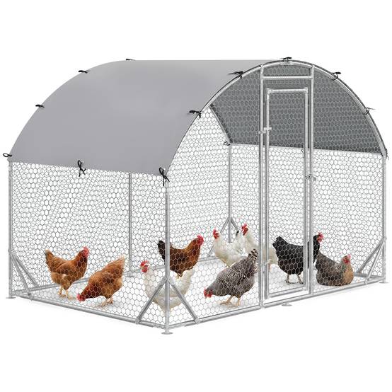 Enclos pour petits animaux, parcours extérieur pour poules, lapins, canards, construction robuste, acier et tissu Oxford - Image 1