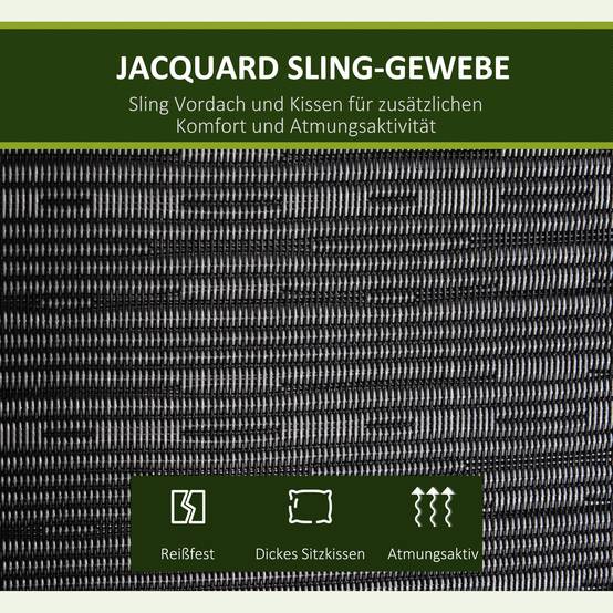 Balancelle de Jardin 3 Places Acier Textilène Terrasse Toit Réglable Anti-UV Gris 200x120cm - ComfortXL Outdoor Living - Image 7