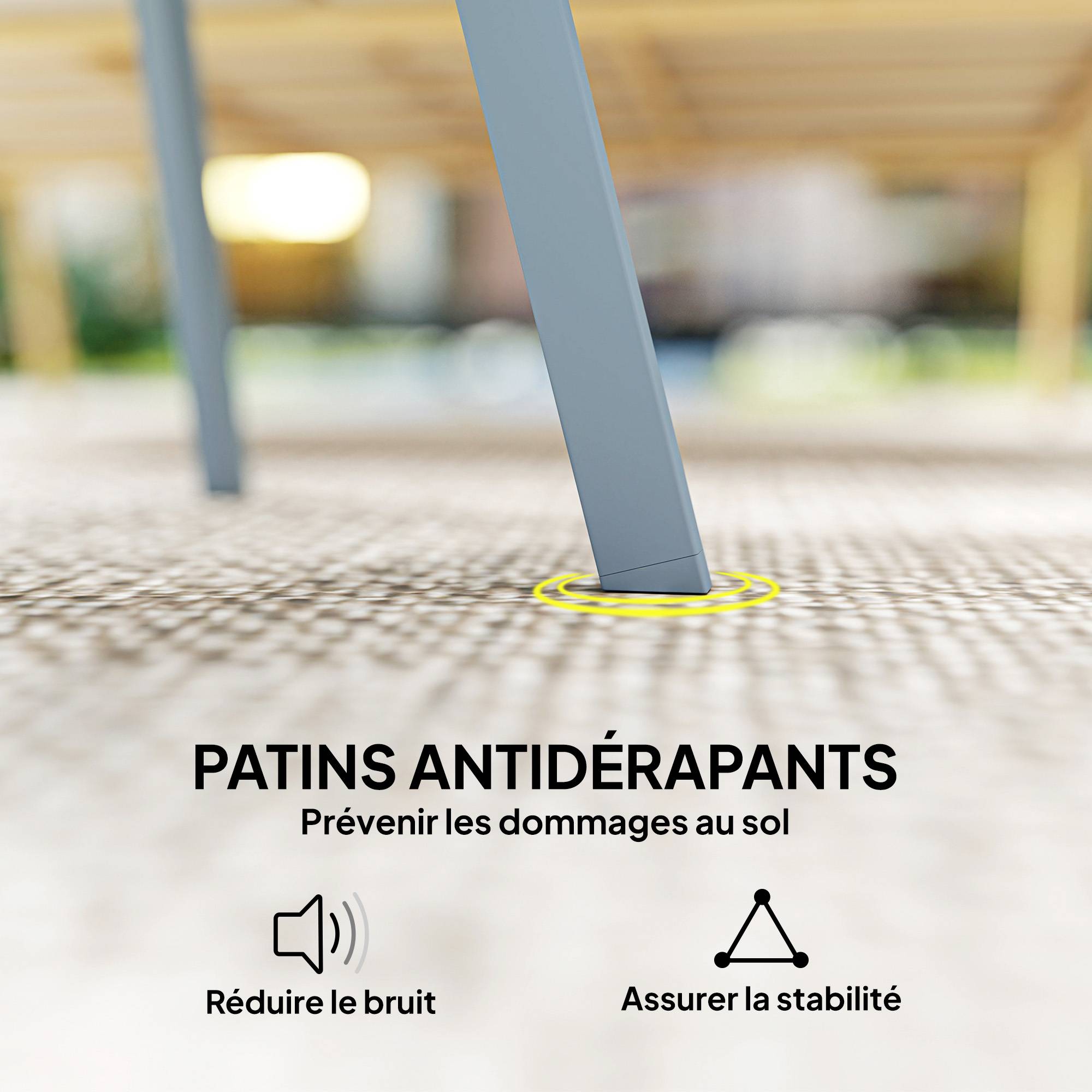 Petite table basse ronde, table d'appoint avec patins antidérapants, cadre en métal, pour jardin, Ø 70 x 42 cm, bleu - Image 8