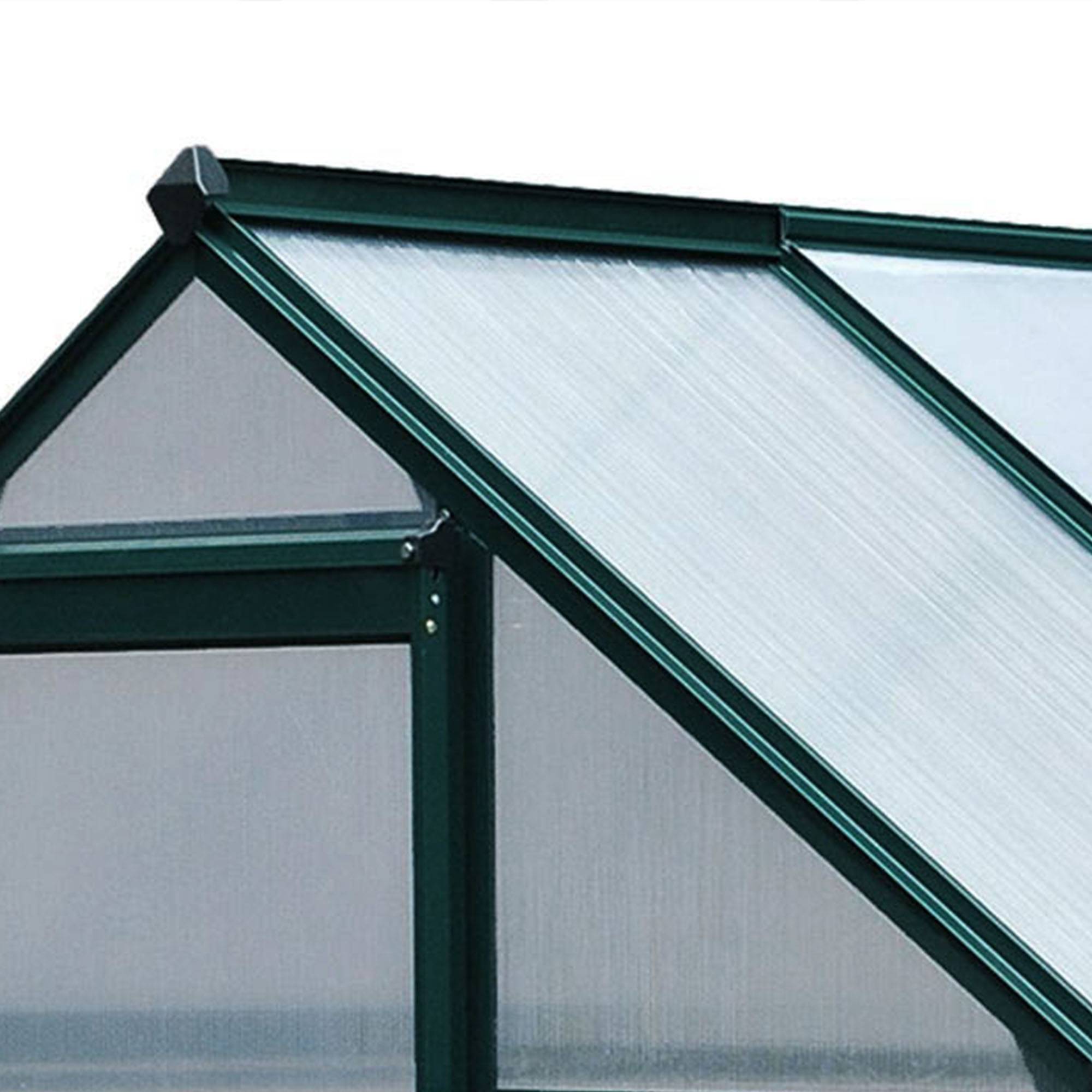 Serre de jardin rigide panneaux polycarbonate structure aluminium pour plantes croissance 190x132cm vert - Image 10