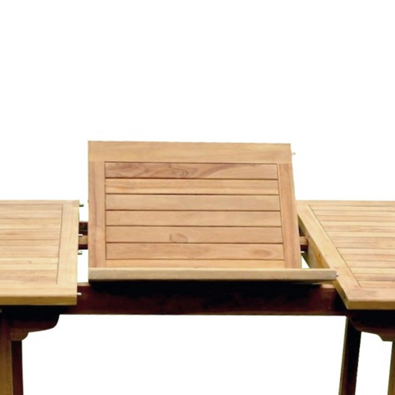 Salon de jardin Teck 10 places Table rectangulaire 6 chaises 2 fauteuils KAJANG - Image 7