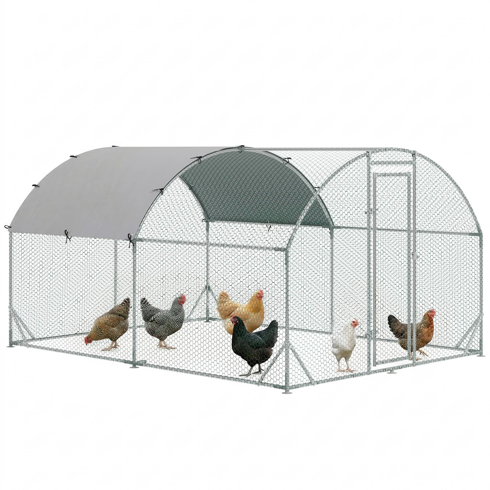 Enclos pour petits animaux, parcours extérieur pour poules, lapins, canards, construction robuste, acier et tissu Oxford - Image 1