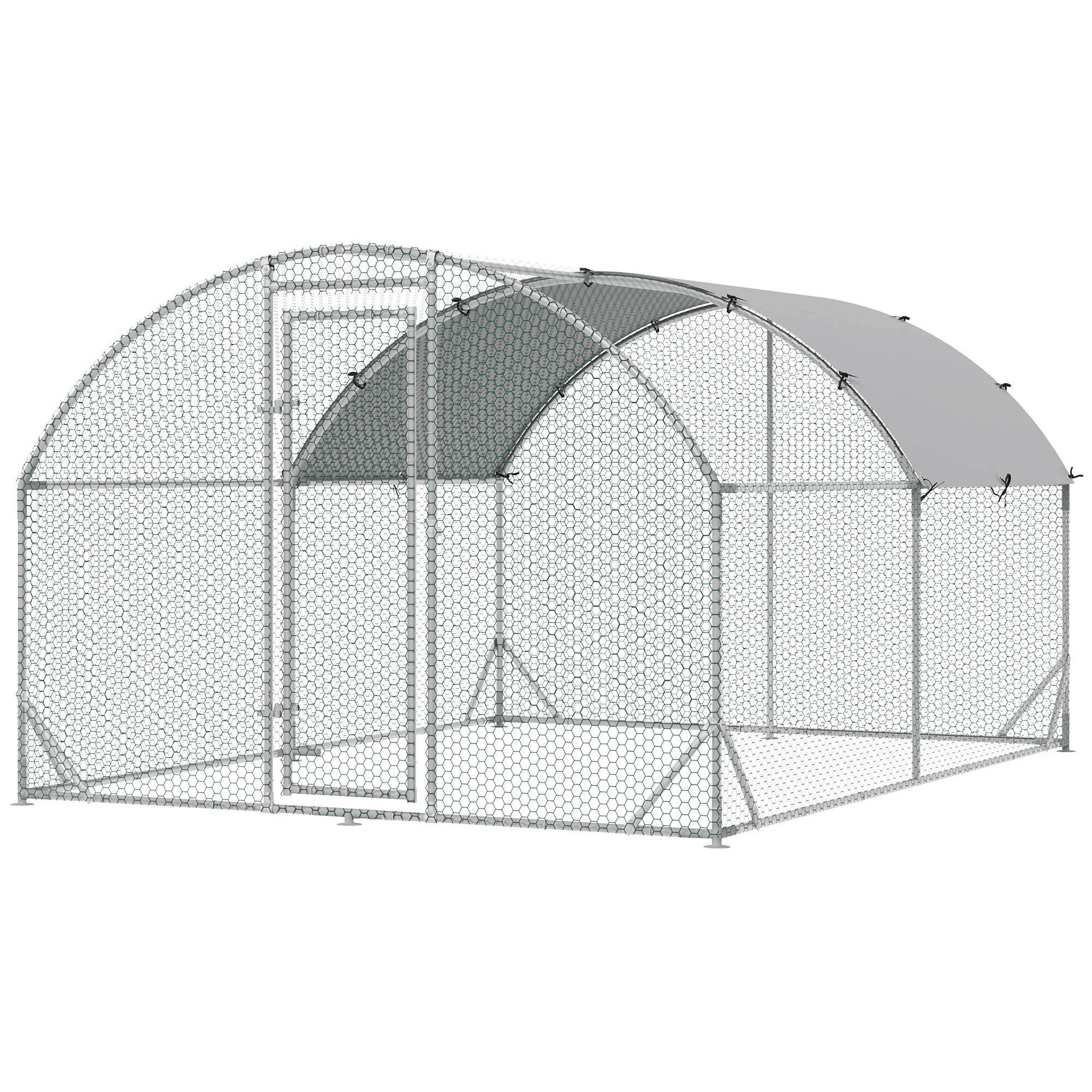 Enclos pour petits animaux, parcours extérieur pour poules, lapins, canards, construction robuste, acier et tissu Oxford - Image 2