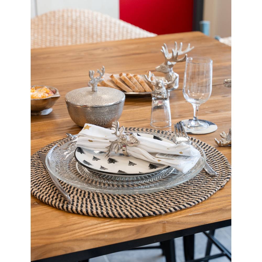 Aubry Gaspard - Set de table rond en jute naturelle (Lot de 6) - Image 2