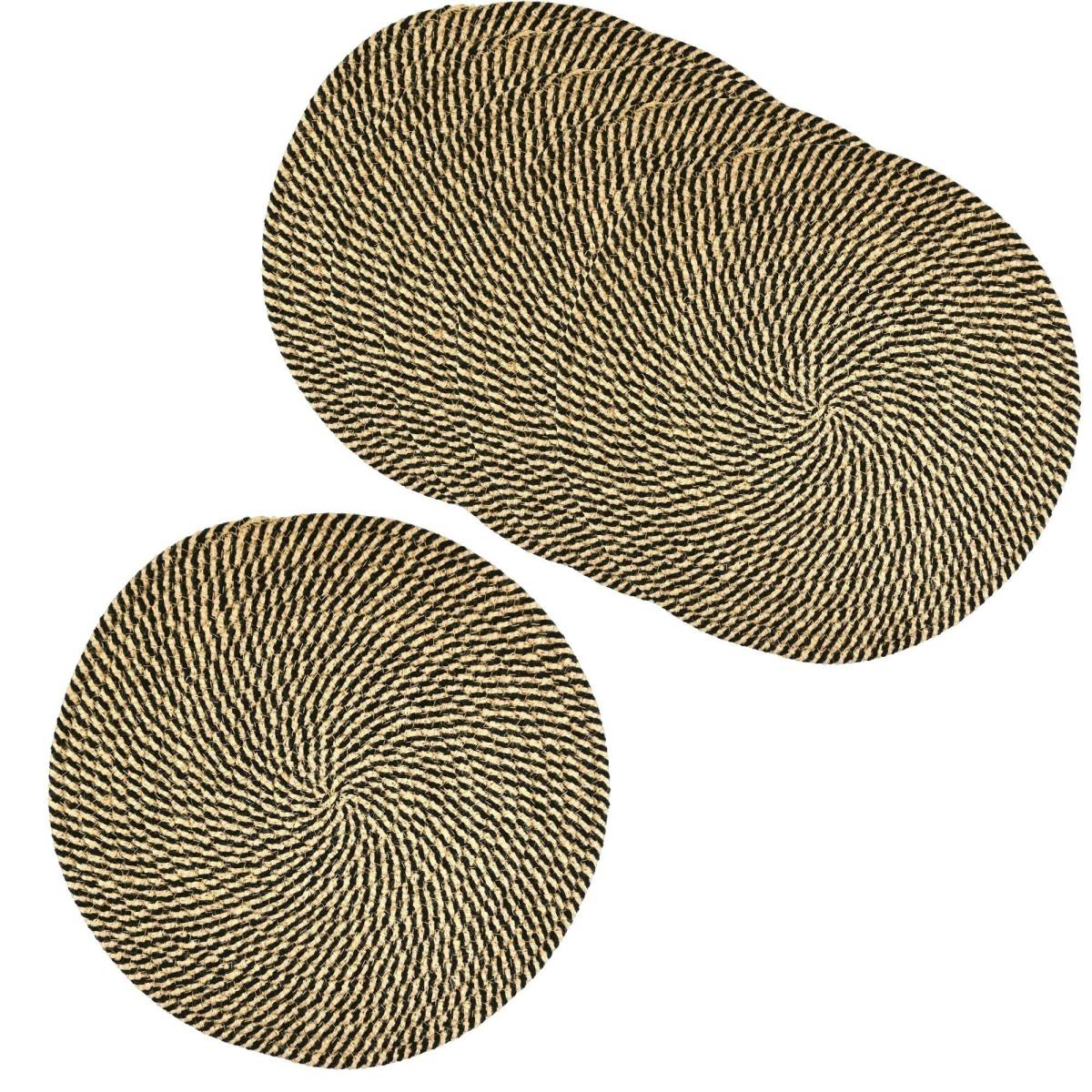 Aubry Gaspard - Set de table rond en jute naturelle (Lot de 6) - Image 1
