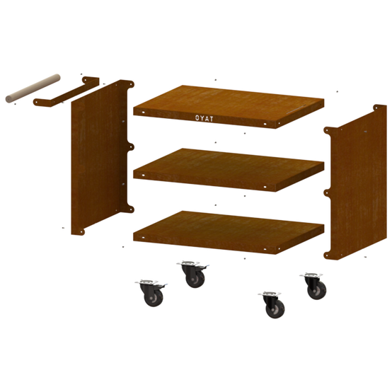 Desserte Pontaillac 80 Cognac - Mobilier de cuisine extérieure en acier corten - OYAT - Image 4