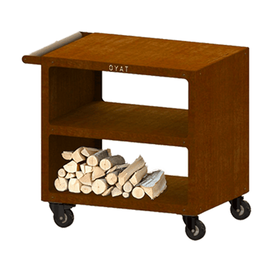 Desserte Pontaillac 80 Cognac - Mobilier de cuisine extérieure en acier corten - OYAT - Image 1