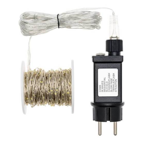 Guirlande lumineuse 20M 400 MicroLED blanc chaud 8 modes câble métal argenté 12V Lotti - Image 3